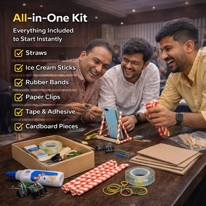 Jugaad Builders | 15-Minute Phone Stand Challenge Game | Team Building Kit for Office, HR Activities &amp; Group Engagement