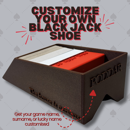 Blackjack Dealer Shoe – Casino Card Dealing Shoe with Custom Name Option
