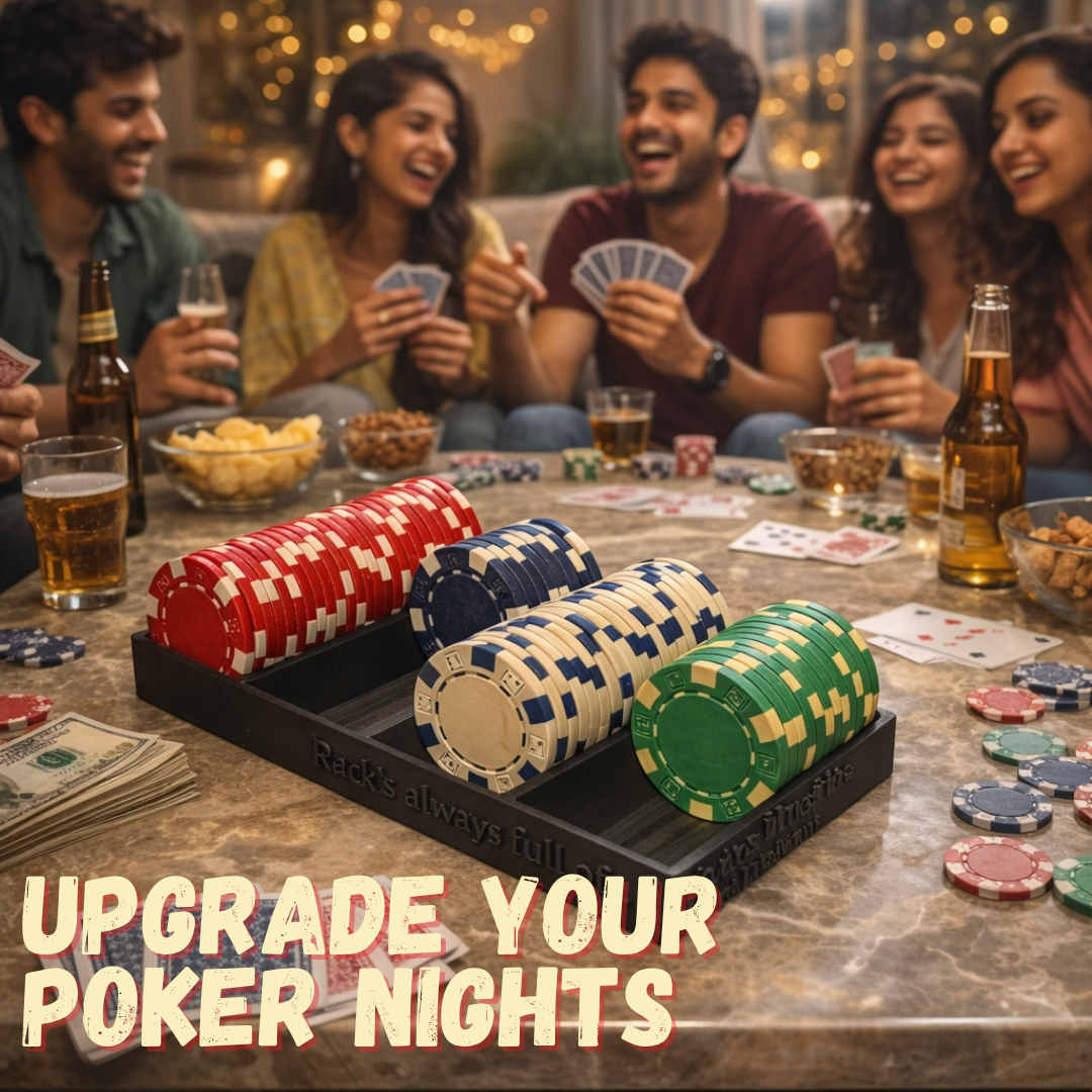 Poker Chip Tray – Casino Style Chip Rack for Poker Tables & Game Nights