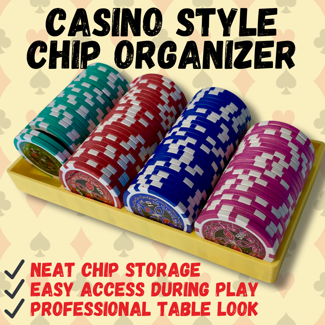 Poker Chip Tray – Casino Style Chip Rack for Poker Tables & Game Nights