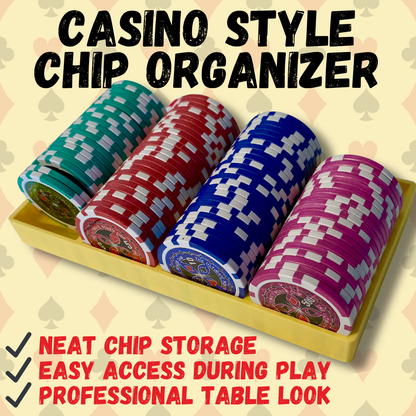 Poker Chip Tray – Casino Style Chip Rack for Poker Tables & Game Nights