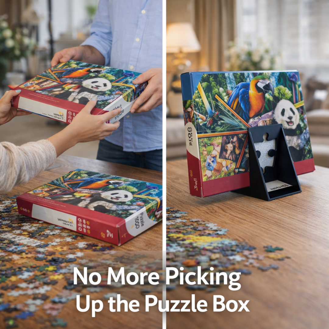 Puzzle Box Stand for Jigsaw Puzzles – Puzzle Lid Holder for Reference Image