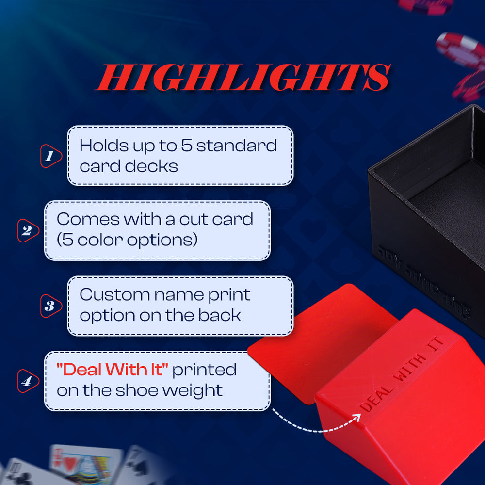 Blackjack Dealer Shoe – Casino Card Dealing Shoe with Custom Name Option