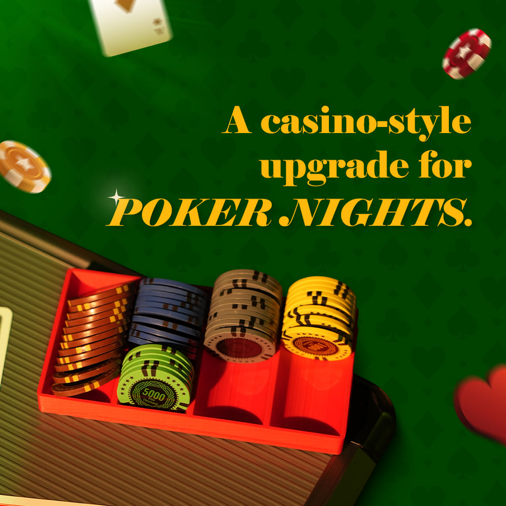 Poker Chip Tray – Casino Style Chip Rack for Poker Tables & Game Nights