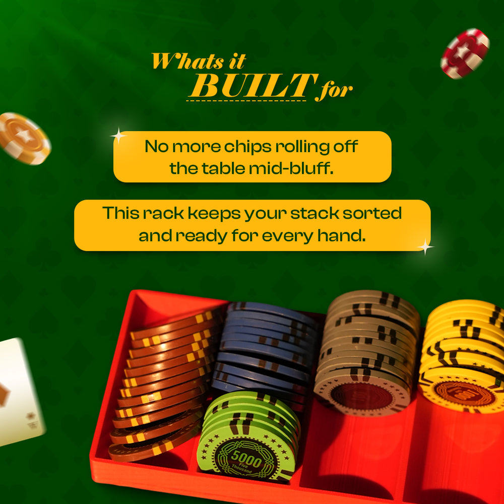 Poker Chip Tray – Casino Style Chip Rack for Poker Tables & Game Nights